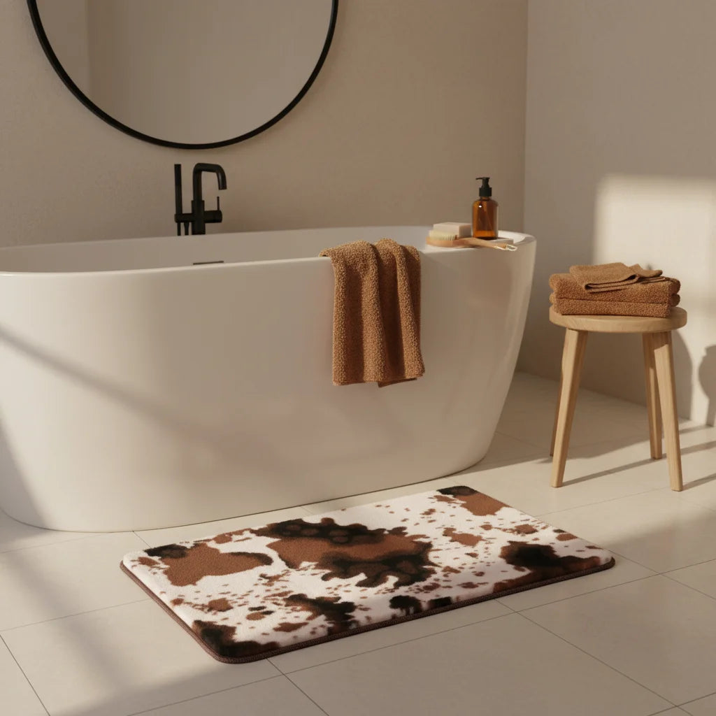 Tapis de Bain Vache Vache Brune