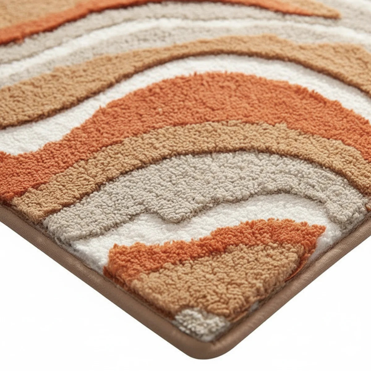Tapis de Bain Vague Ondes Orangées