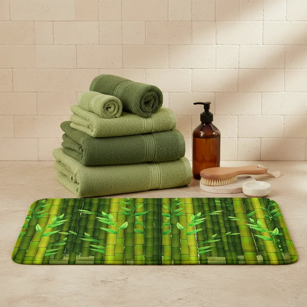 Tapis de Bain Vert Bambou
