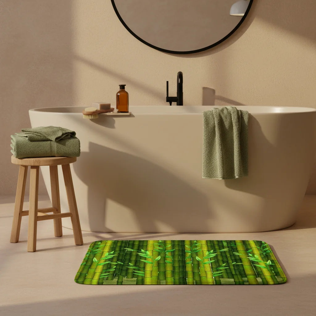 Tapis de Bain Vert Bambou