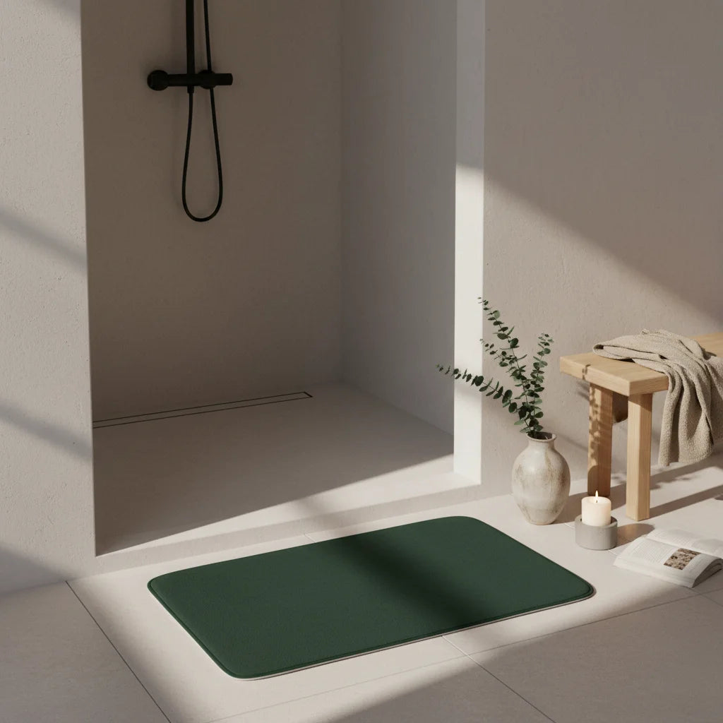 Tapis de Bain Vert Bouteille 60x90cm