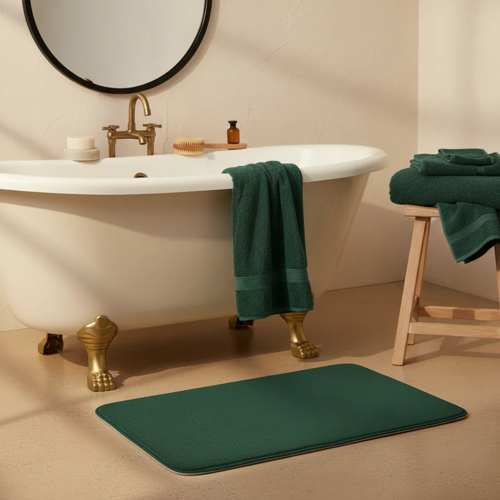 Tapis de Bain Vert Bouteille 60x90cm