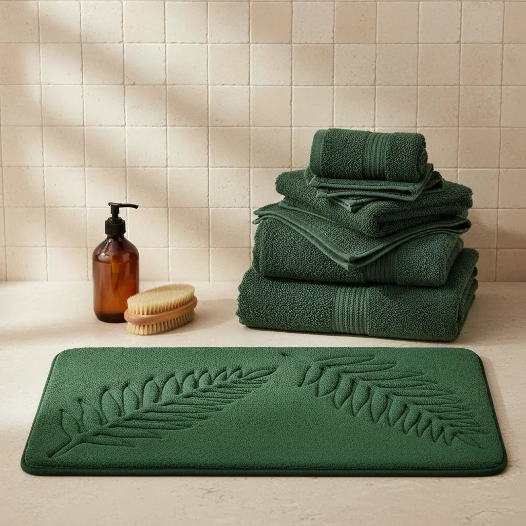 Tapis de Bain Vert Émeraude