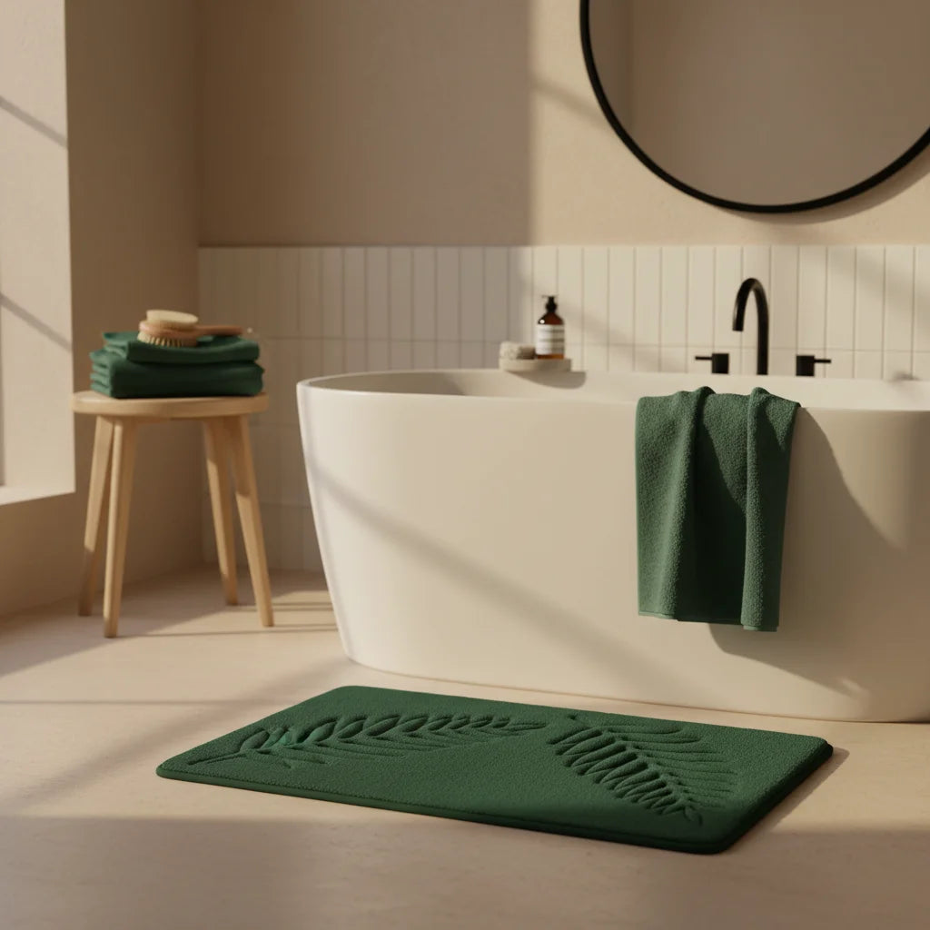 Tapis de Bain Vert Émeraude