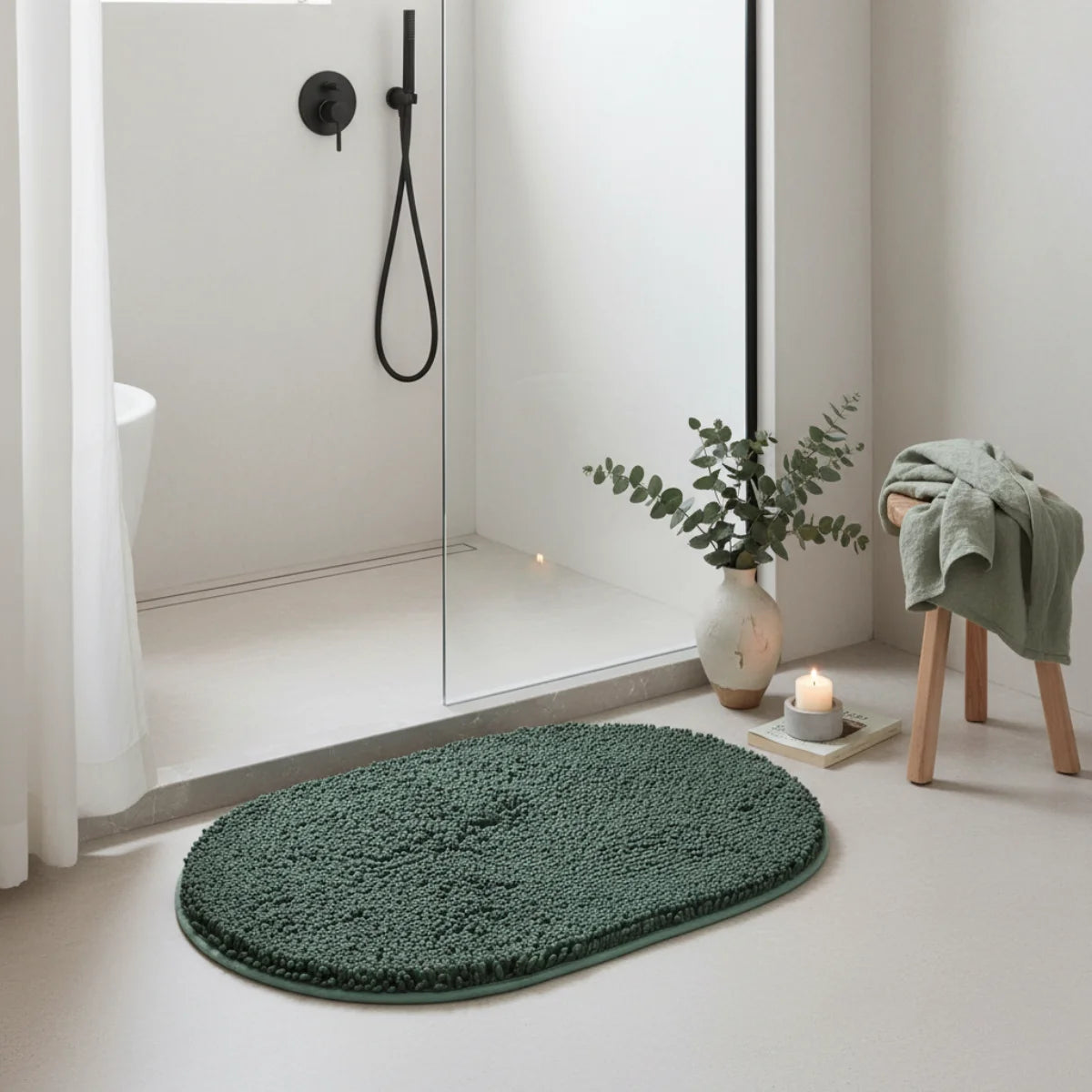 Tapis de Bain Vert Foncé