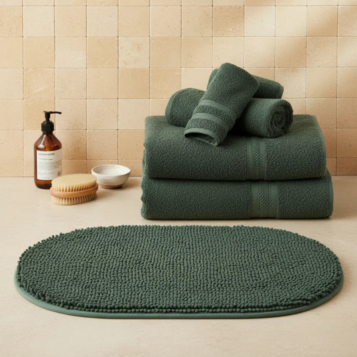 Tapis de Bain Vert Foncé