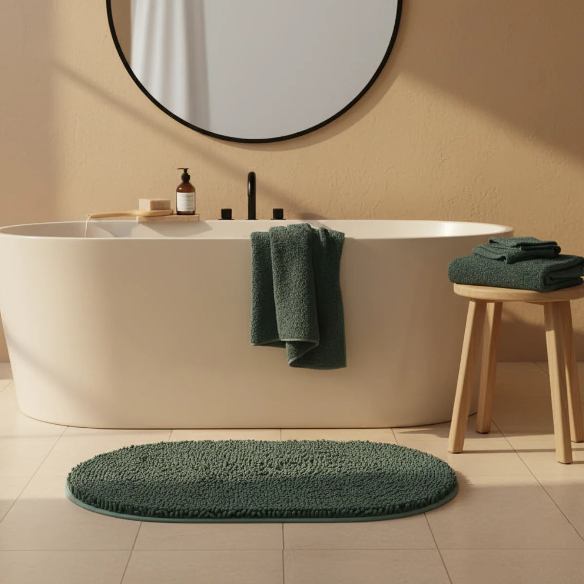 Tapis de Bain Vert Foncé