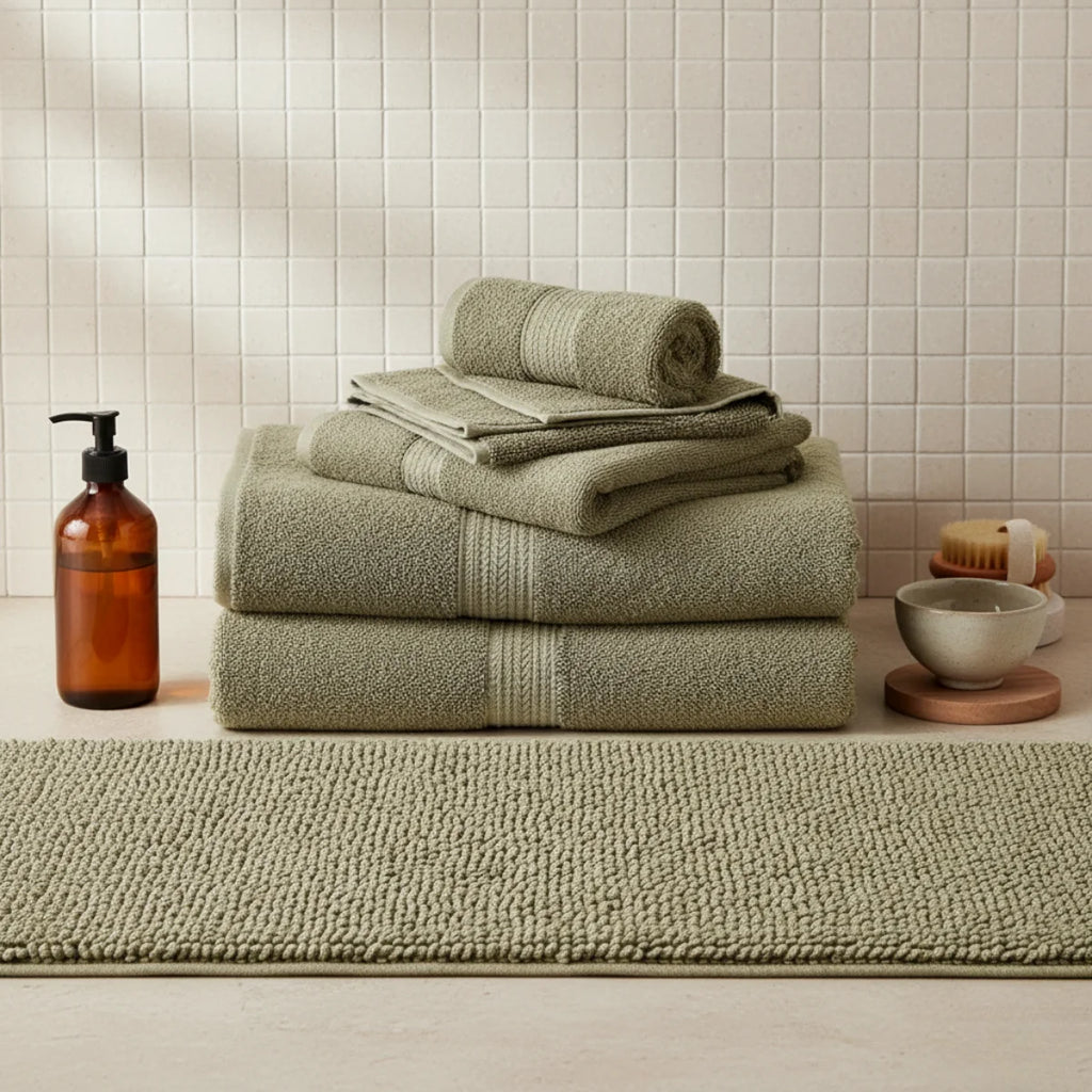 Tapis de Bain Vert Kaki
