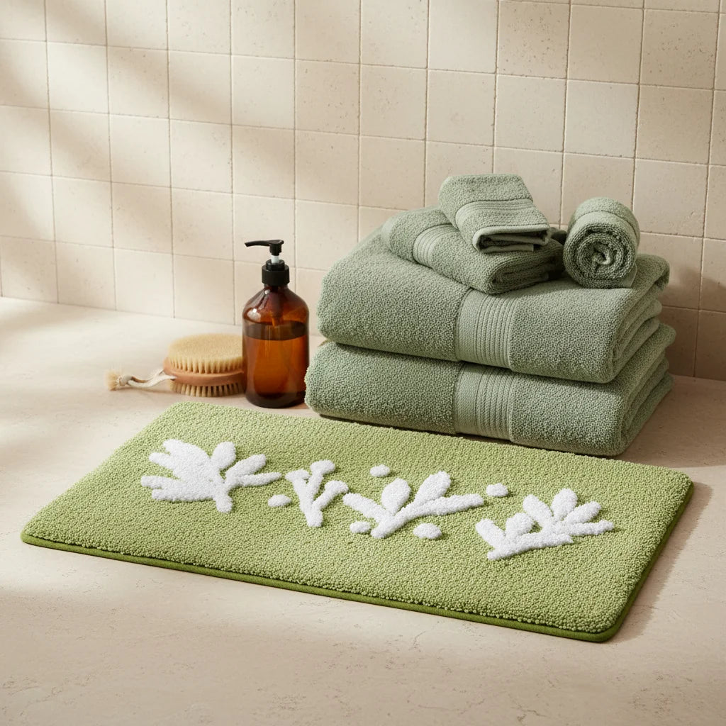 Tapis de Bain Vert Olive