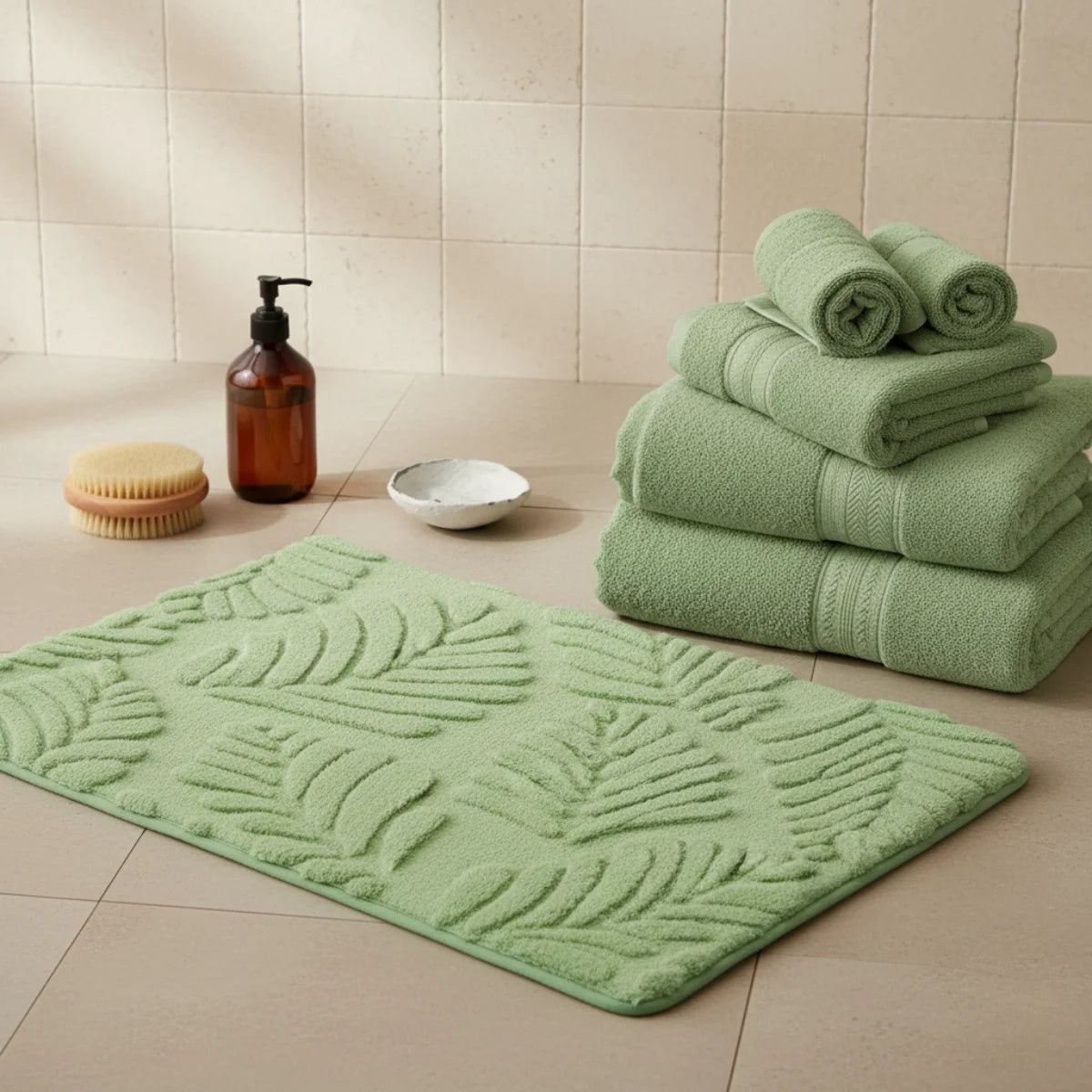 Tapis de Bain Vert Sauge