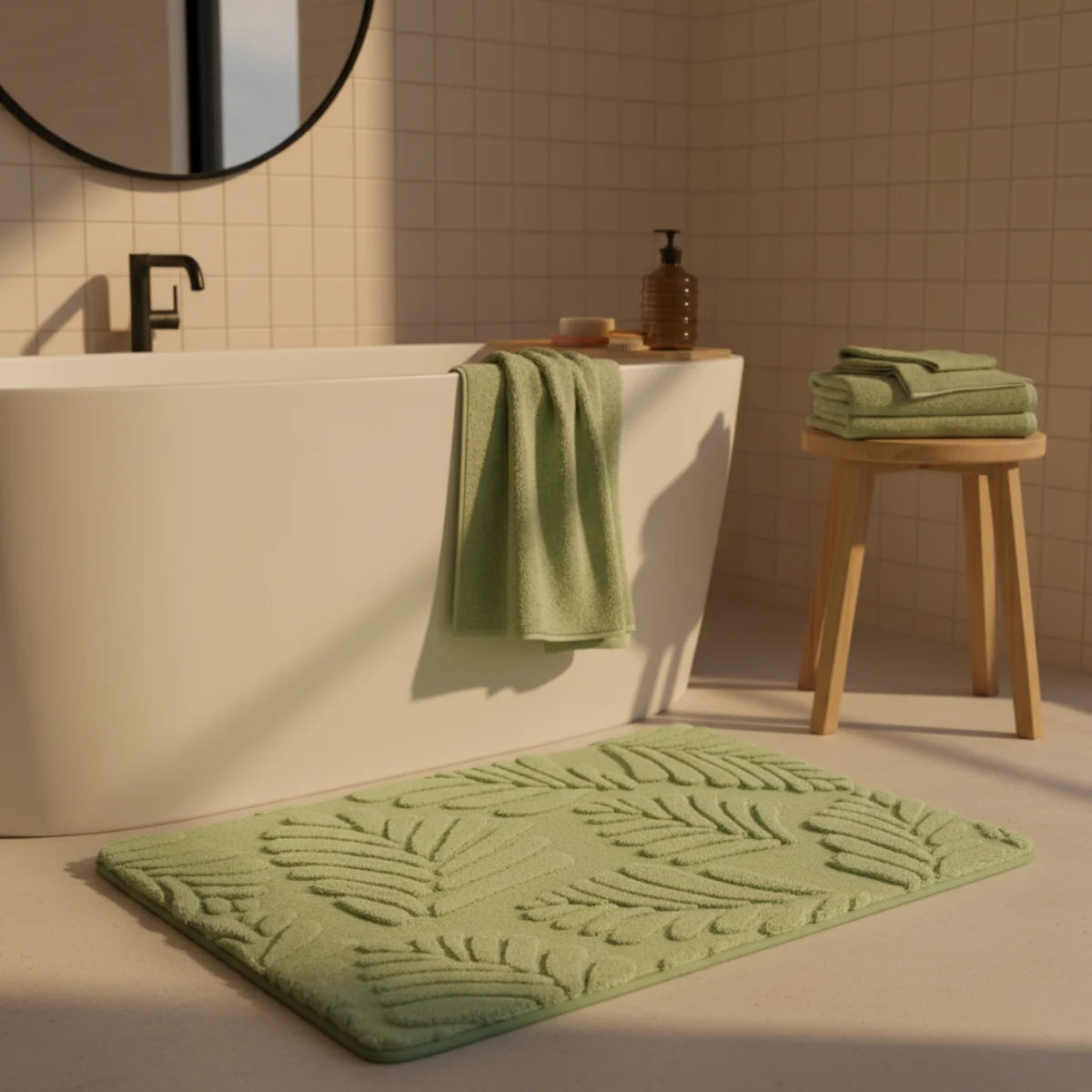 Tapis de Bain Vert Sauge