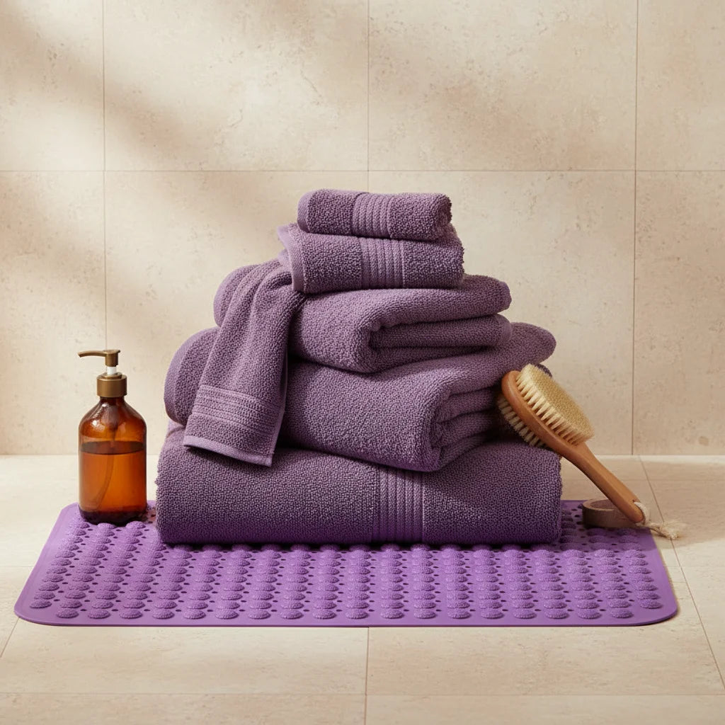 Tapis de Douche Antidérapant Lilas Clair