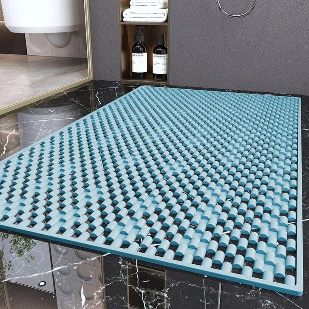 Tapis de Douche Antidérapant Grande Taille Gris Anthracite