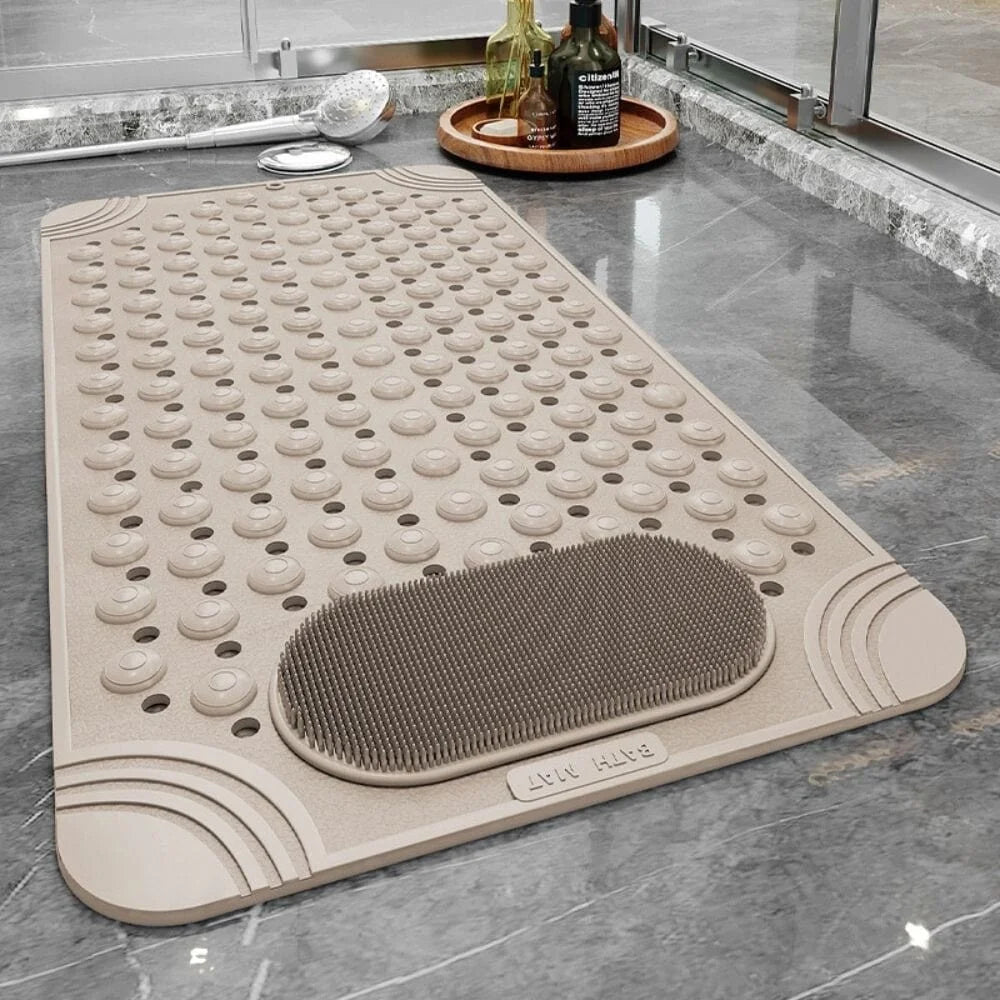 Tapis de Douche Antidérapant Rectangulaire Beige Sable