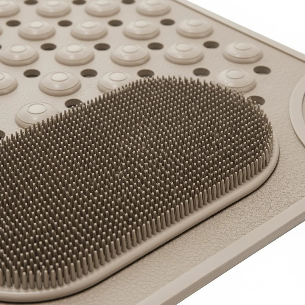 Tapis de Douche Antidérapant Rectangulaire Beige Sable