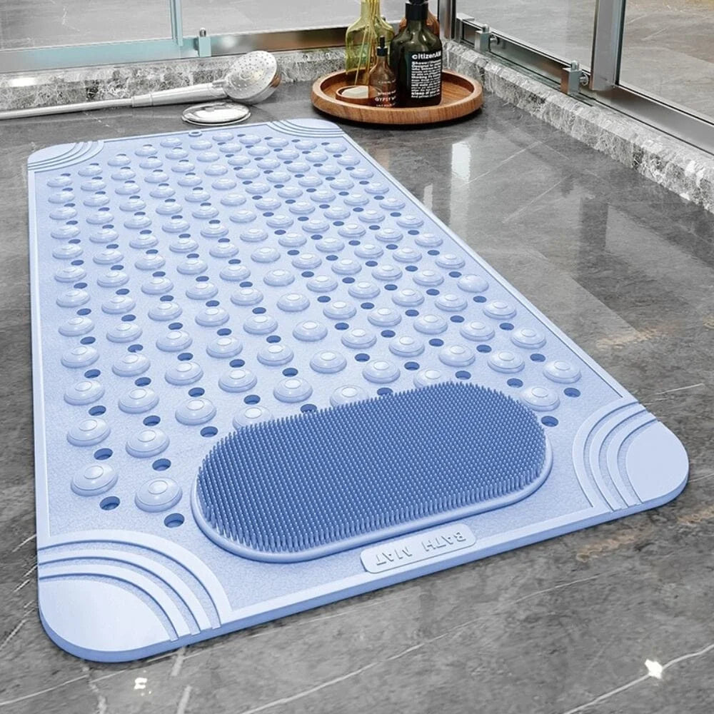 Tapis de Douche Antidérapant Rectangulaire Bleu Azur