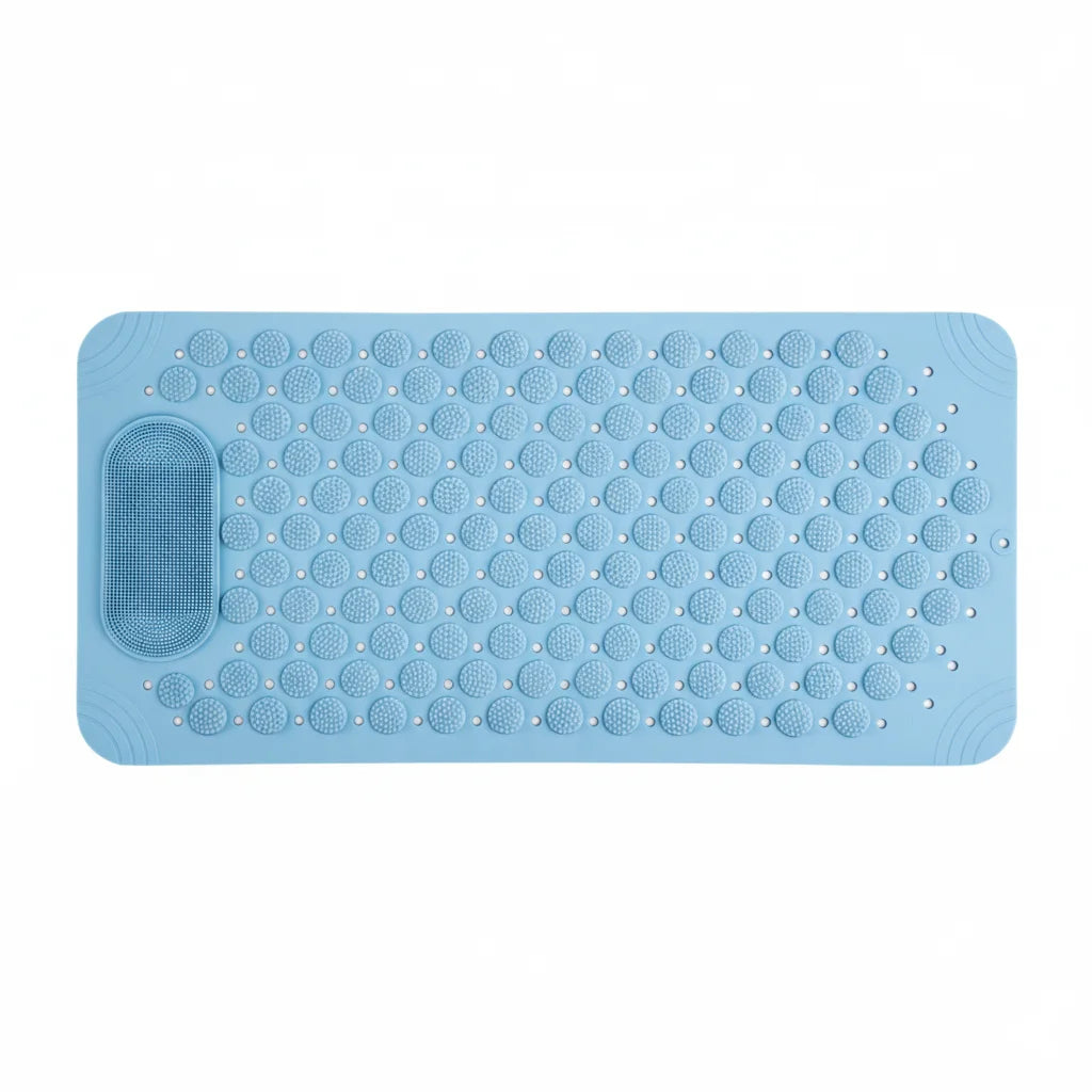 Tapis de Douche Antidérapant Rectangulaire Bleu Azur