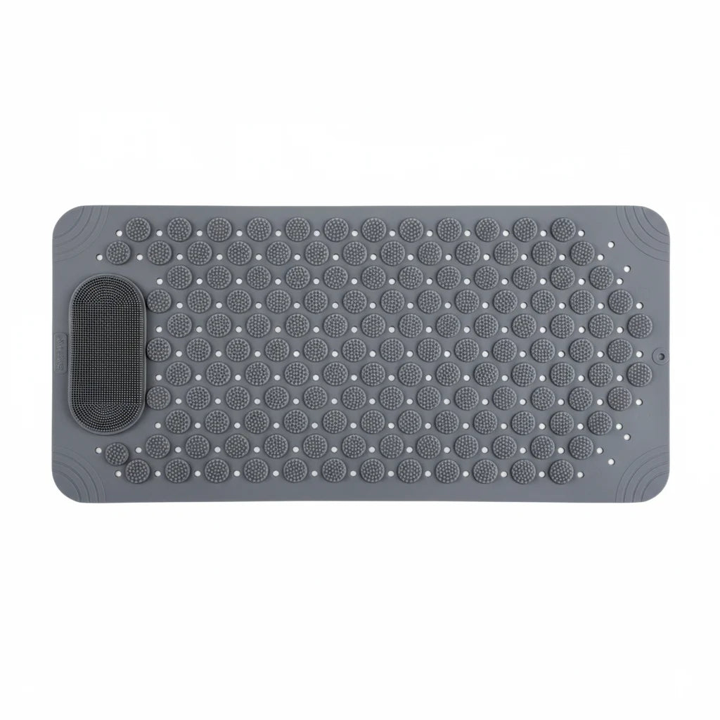 Tapis de Douche Antidérapant Rectangulaire Gris Anthracite