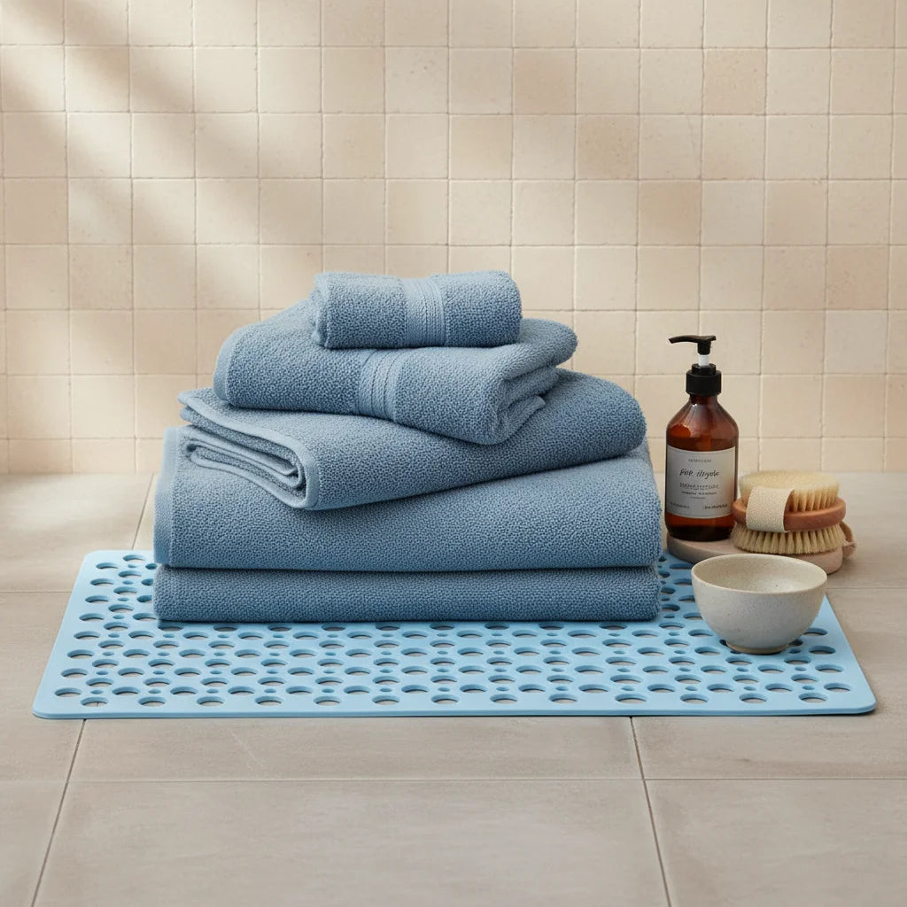 Tapis de Douche Massant Bleu Azur