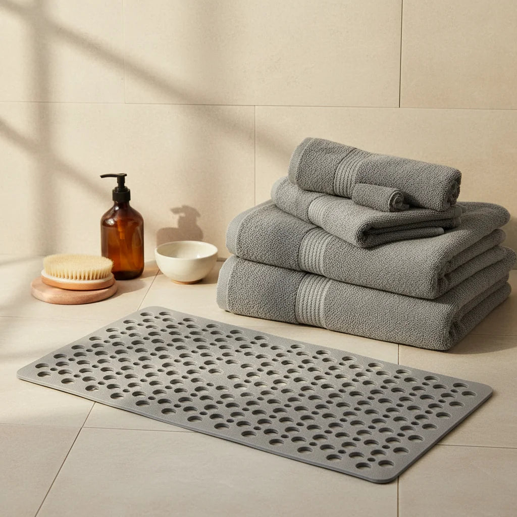 Tapis de Douche Massant Gris Perle