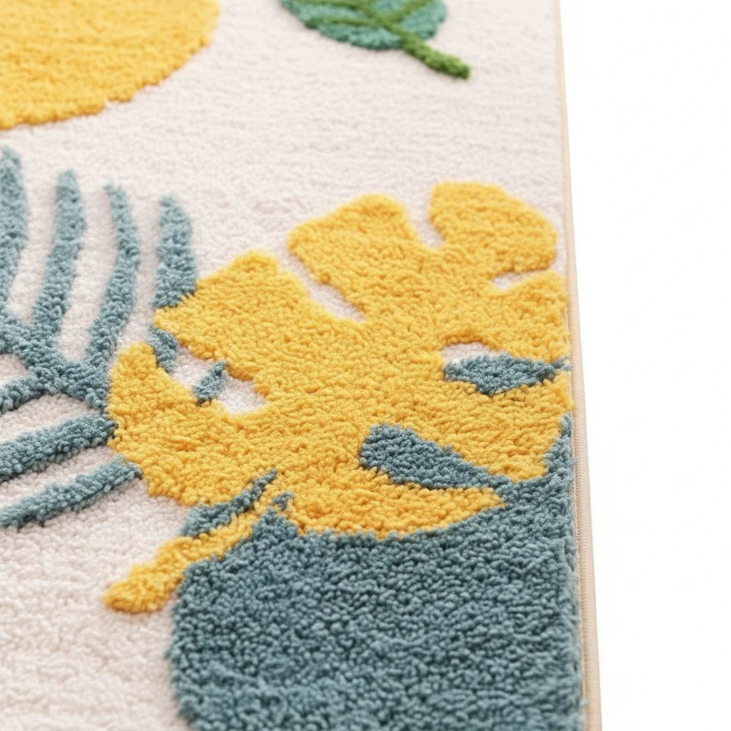 Tapis de Salle de Bain à Motif Zen Tropical Lumineux