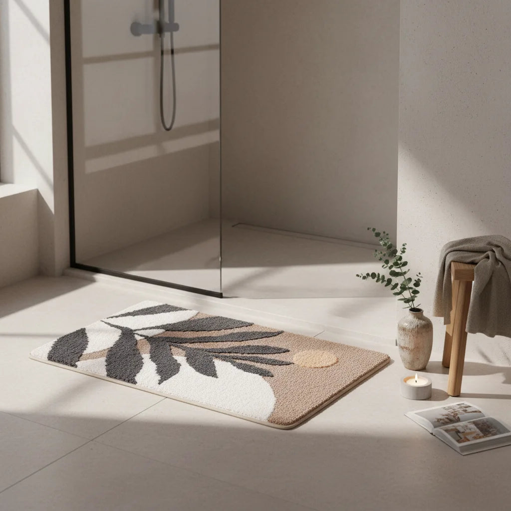 Tapis de Salle de Bain à Motif Zen Automne Exotique