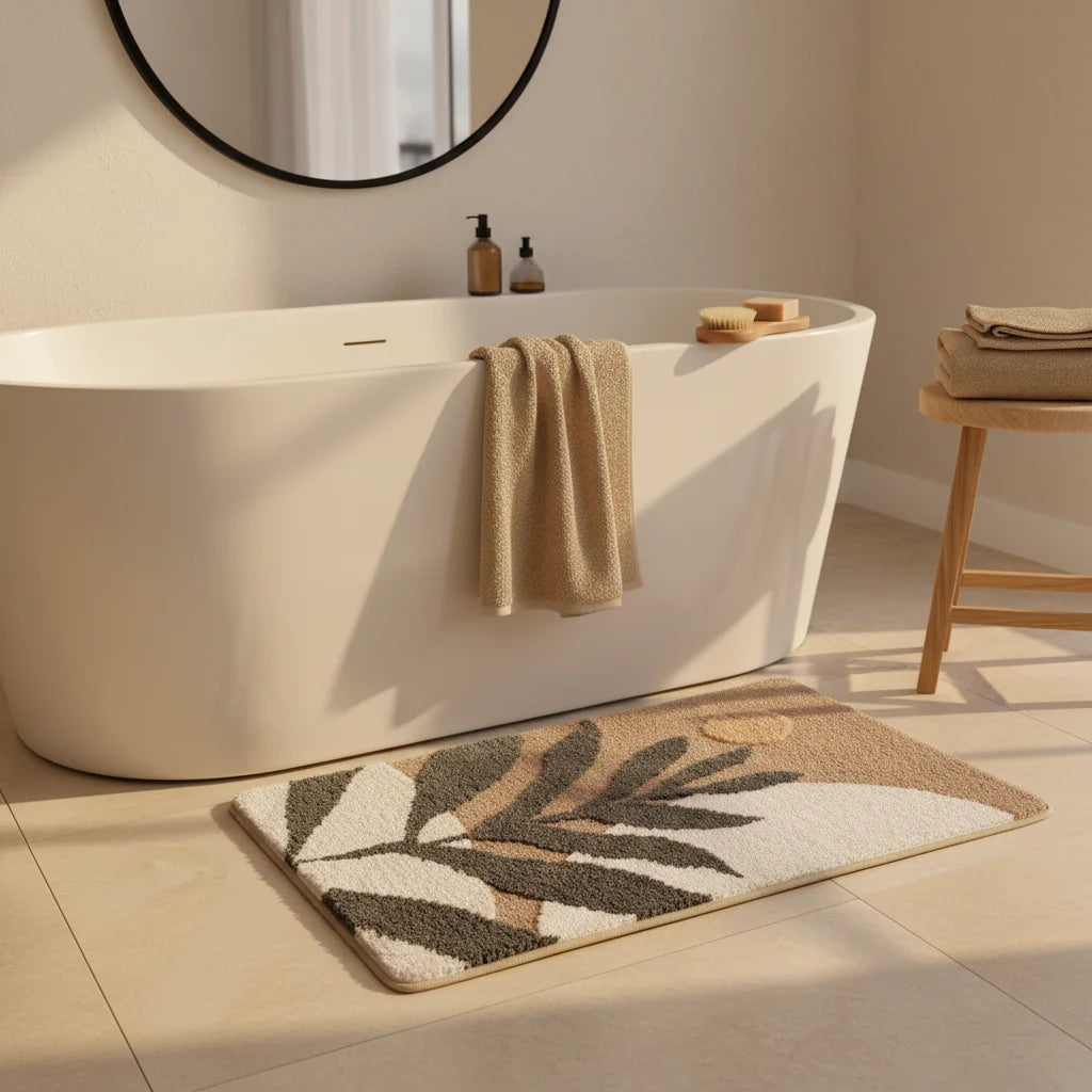 Tapis de Salle de Bain à Motif Zen Automne Exotique