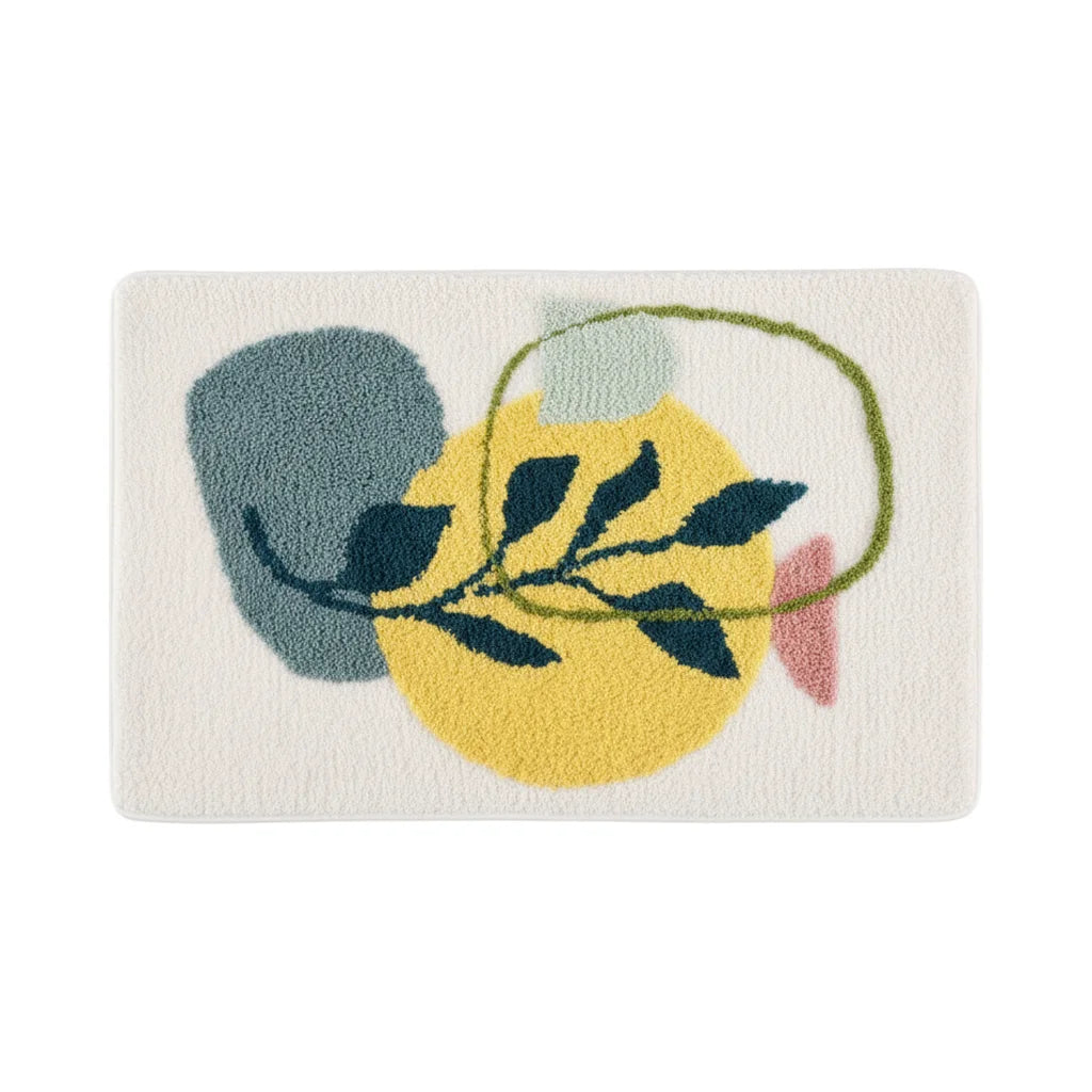 Tapis de Salle de Bain à Motif Zen Jardin Pastel