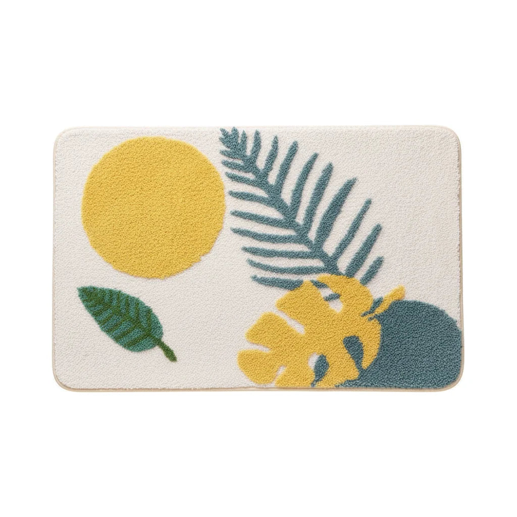 Tapis de Salle de Bain à Motif Zen Tropical Lumineux