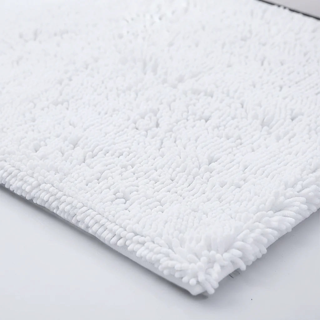 Tapis de Salle de Bain Antidérapant Grande Taille Blanc Neige