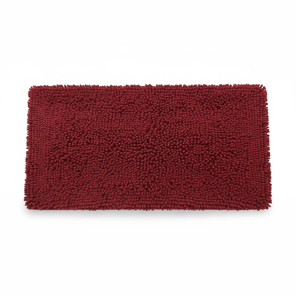 Tapis de Salle de Bain Antidérapant Grande Taille Rouge Rubis