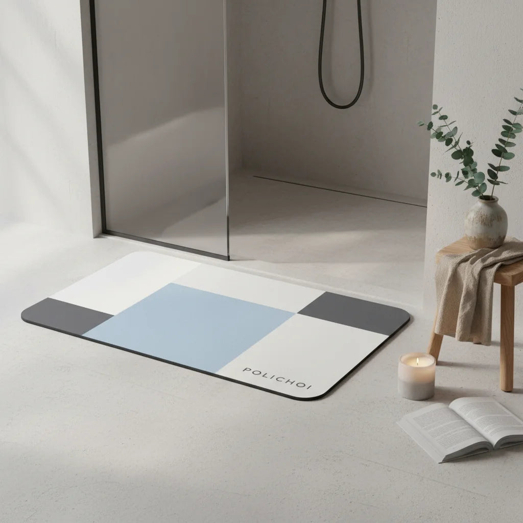 Tapis de Salle de Bain Antidérapant Tons Scandinaves