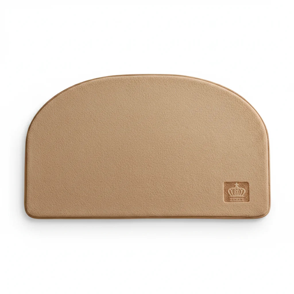 Tapis de Salle de Bain Demi Lune Beige Sable