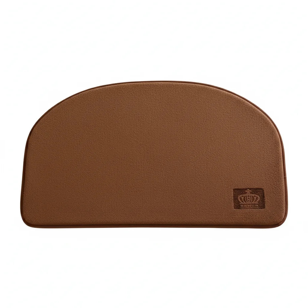 Tapis de Salle de Bain Demi Lune Brun Noisette