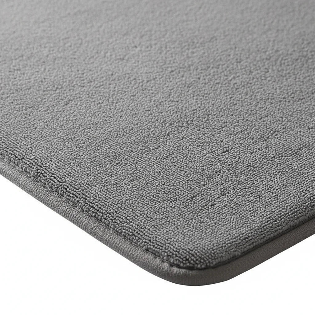 Tapis de Salle de Bain Demi Lune Gris Perle