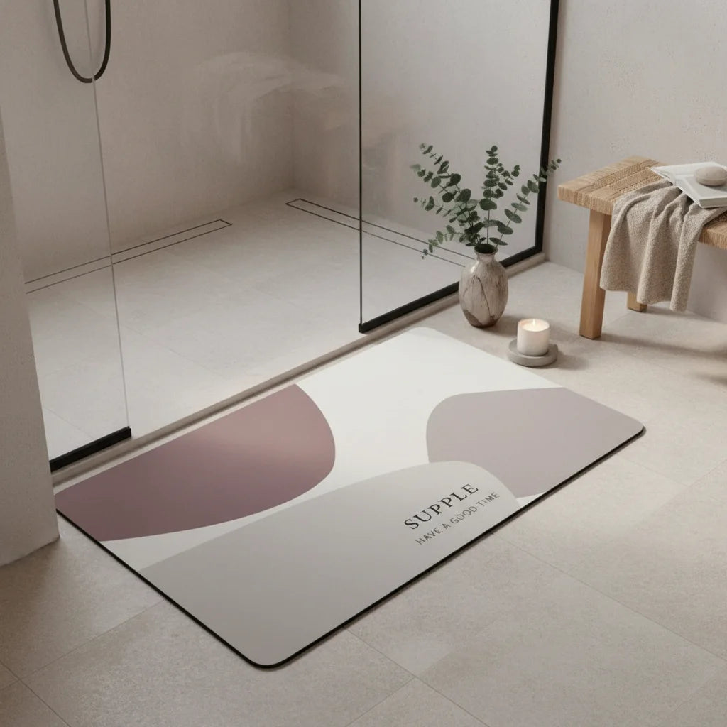 Tapis de Salle de Bain Design Douceur Mauve
