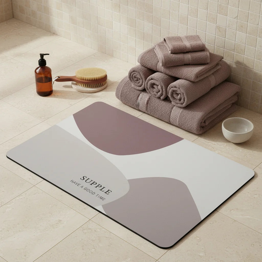 Tapis de Salle de Bain Design Douceur Mauve