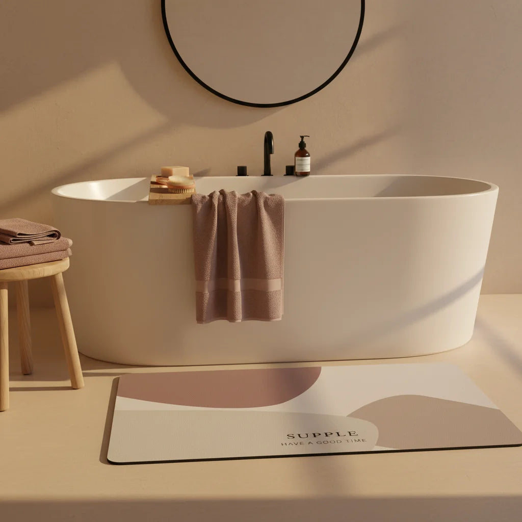 Tapis de Salle de Bain Design Douceur Mauve