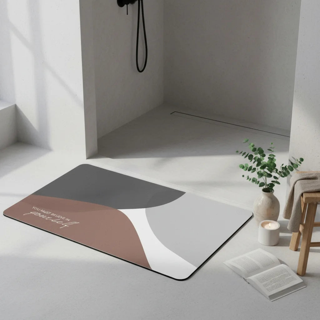 Tapis de Salle de Bain Design Harmonie Brune