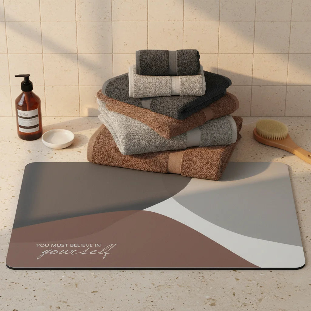 Tapis de Salle de Bain Design Harmonie Brune