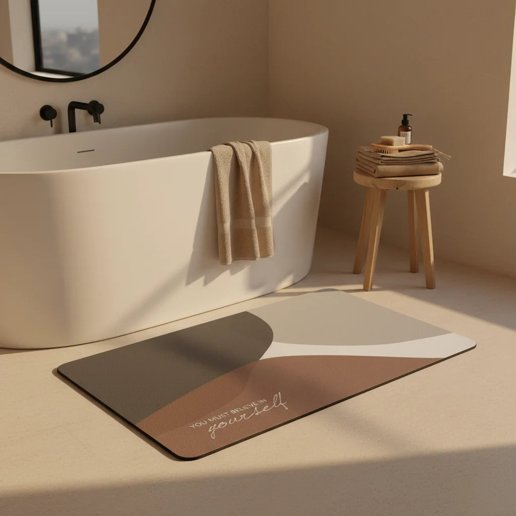 Tapis de Salle de Bain Design Harmonie Brune