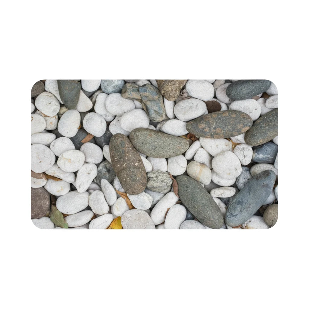 Tapis de Salle de Bain en Galet Gris