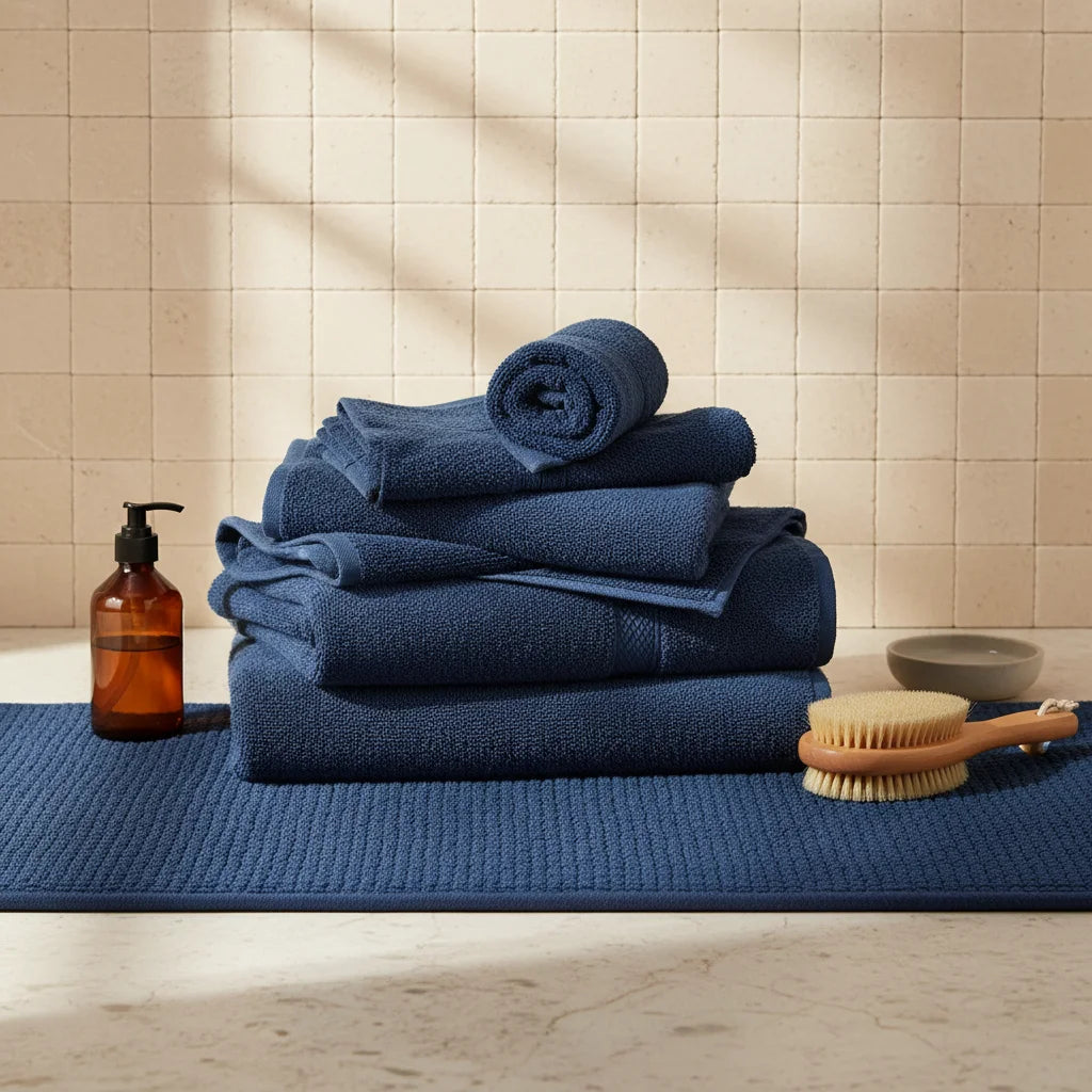 Tapis de Salle de Bain Grande Taille Bleu Profond