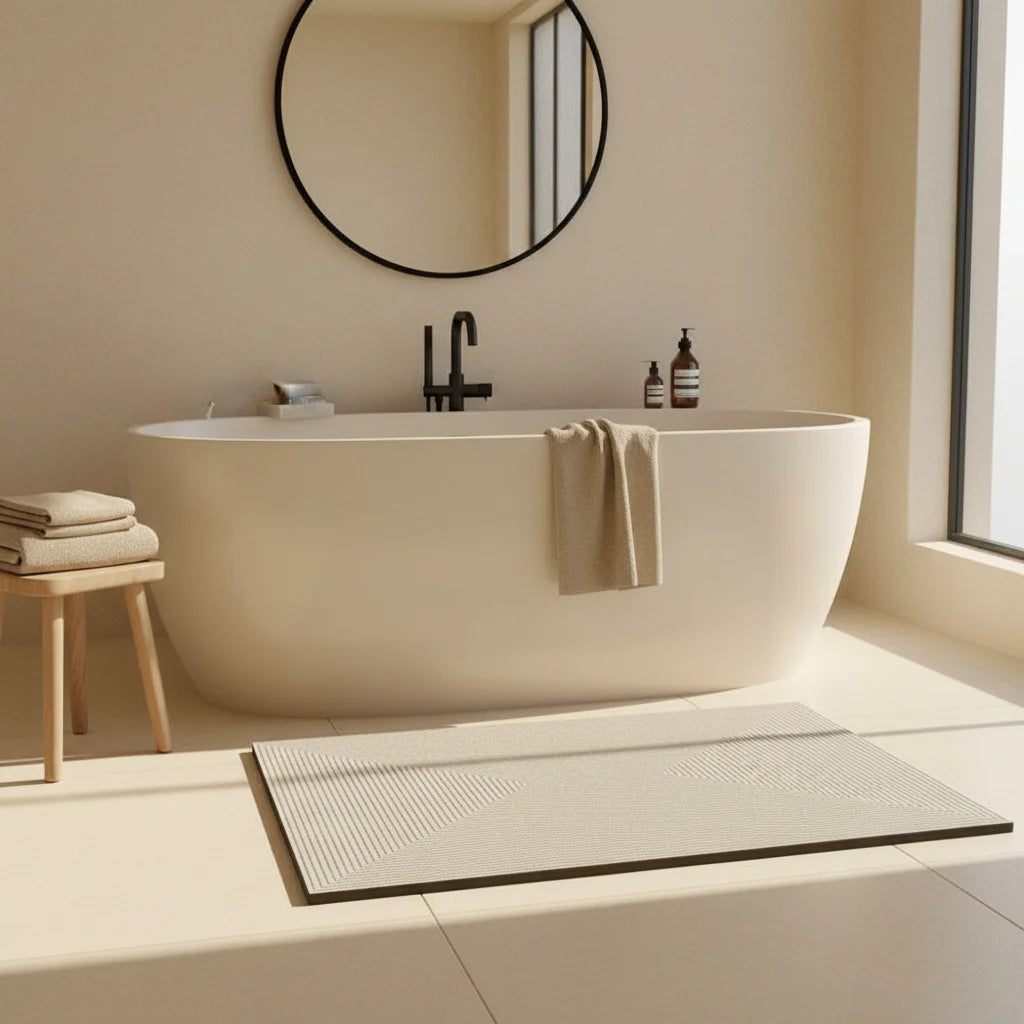 Tapis de Salle de Bain Gris 60x120cm