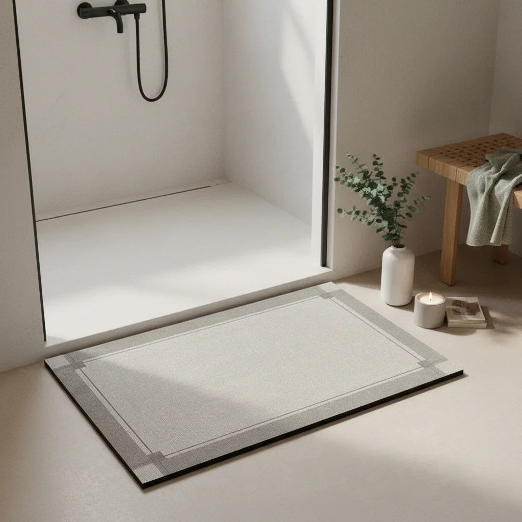Tapis de Salle de Bain Gris Argent 60x120cm