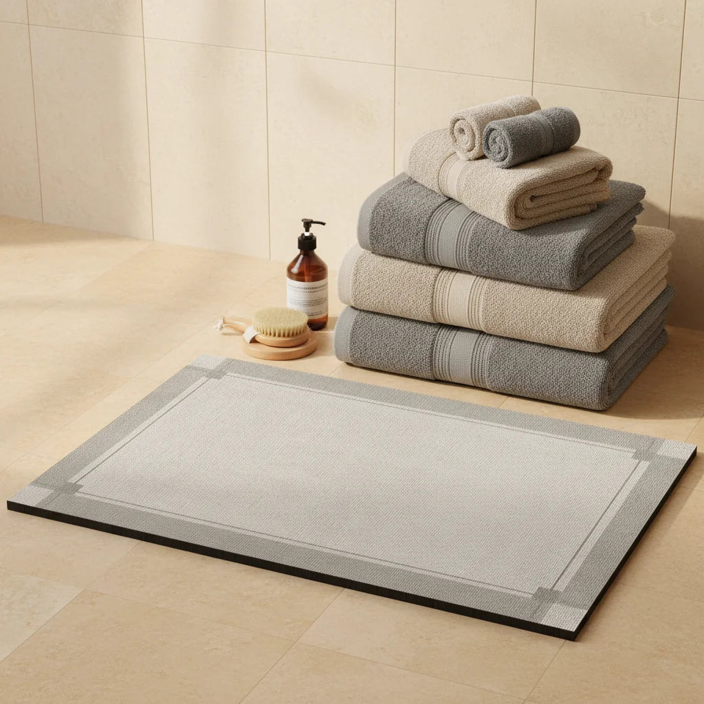 Tapis de Salle de Bain Gris Argent 60x120cm