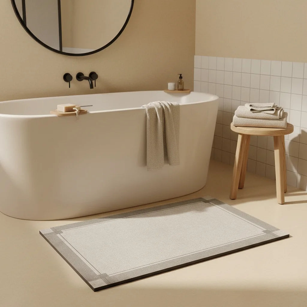 Tapis de Salle de Bain Gris Argent 60x120cm