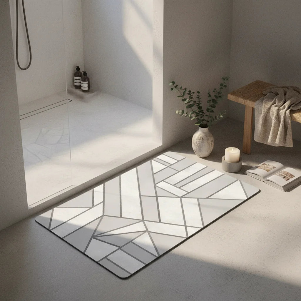 Tapis de Salle de Bain Gris Original 60x90cm