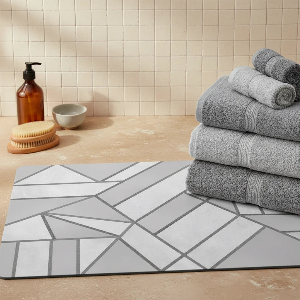 Tapis de Salle de Bain Gris Original 60x90cm