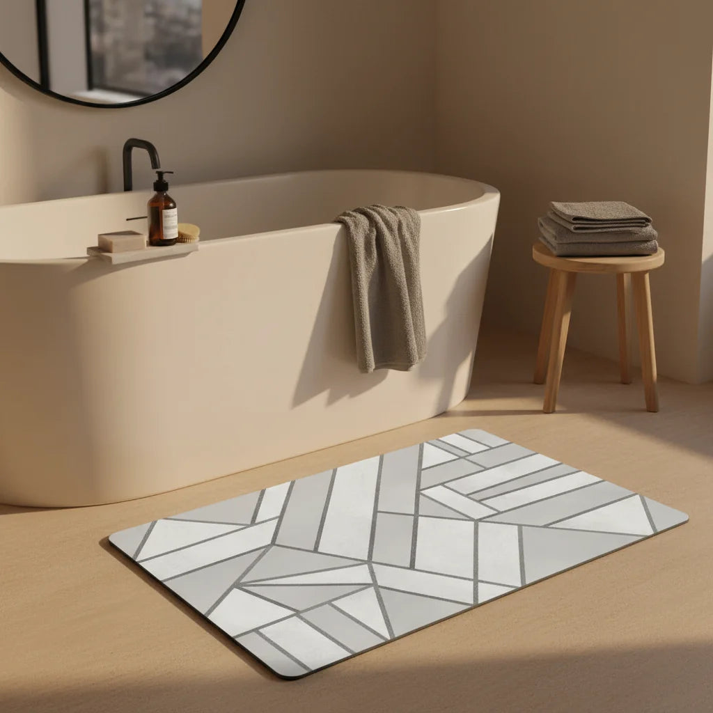 Tapis de Salle de Bain Gris Original 60x90cm